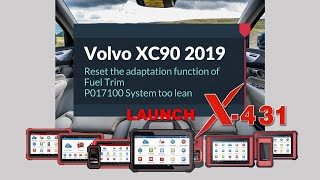 Volvo XC90 2019 Reset adaptation function Fuel Trim with LAUNCH X431 [upl. by Aerdno]