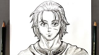 How To Draw Thorfinn Karlsefni from Vinland Saga  Draw Thorfinn Tutorial For beginner  easy draw [upl. by Fanchon]