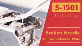 Smartstitch Embroidery Machine S1501 Troubleshooting Broken Needle Fall into Needle Plate [upl. by Caffrey154]