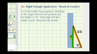 Find the Reach of a Ladder  Right Triangle Application [upl. by Antonia]