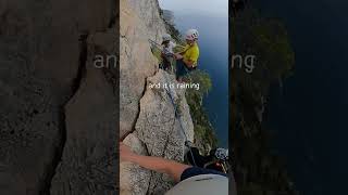 Exposure over the ocean shortvideo rockclimbing sportclimbing italytravel [upl. by Ygiaf]