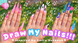 ⁺⋆˚ 🎨 SUBSCRIBERS DRAW MY NAILS 🌈 Episode 2 🖍️˚⋆⁺ [upl. by Anbul]