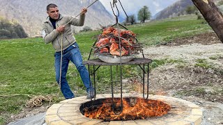 Butchering a Young Lamb and Cooking in a Tandoor on a Hook Azerbaijani Cuisine [upl. by Eulaliah741]