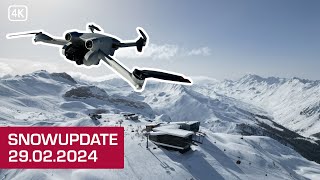 DrohnenSnowupdate aus IschglSamnaun 29022024 Silvretta Arena in 4K [upl. by Aelaza303]