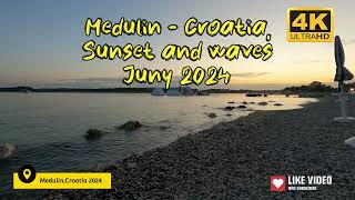 Croatia  Medulin sunset and waves relaxing sound [upl. by Banwell]