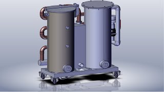 Assembly of a wood gasifier with Solidworks composer [upl. by Blakeley]