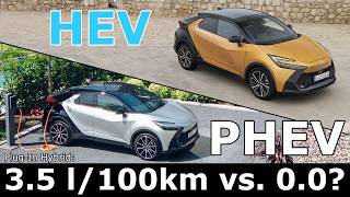 Toyota CHR PHEV vs HEV fuel energy power consumption economy highway city range mpg plugin hybrid [upl. by Ivette177]