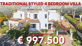 AlgarvePropertycom  Traditional style 4 bedroom villa with golf views next to Vilamoura [upl. by Yeleek]