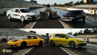 Our Turbo Civic Finally Races the NITROUS Jetta  JDM vs Euro BONUS [upl. by Allimak]