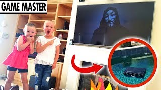 Game Master Hacks Our TV and Drops Mystery Box in Our Pool [upl. by Osterhus]