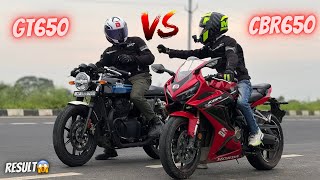 CBR 650R VS GT650 Drag Race 😱  Top End Drag Race 🥵 [upl. by Karylin]