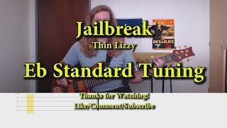 Jailbreak  Thin Lizzy Bass Cover with Tabs [upl. by Nairam275]