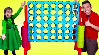 Jannie Pretend Play with Giant Connect 4 Toy [upl. by Aela]