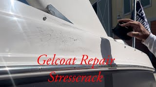 How To Fiberglass amp Gelcoat Repair Stresscrack Regal [upl. by Gothart745]