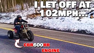 Barely Escaped Death With Custom Atc600r Streetbike Speed Test insane [upl. by Oflunra]