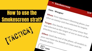 How to use the Smokescreem Stratagem Warhammer 40k Tactica [upl. by Nadnerb]