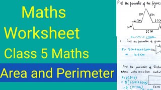 Perimeter and Area for Class 5th  Class 5 Maths  Maths Worksheet for Grade 5 [upl. by Esther920]