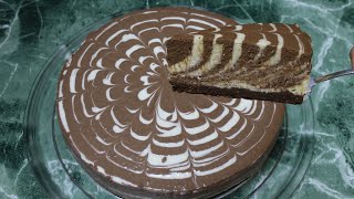 ZEBRA cake No baking No flour Quick and easy [upl. by Mikal]