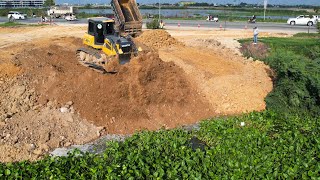 Incredible New Dozer Pushing Dirt on Big Land Filling Processing Dump Truck Spreading Dirt in Action [upl. by Mayfield]