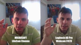 Logitech HD Pro Webcam C920 vs Microsoft LifeCam Cinema unboxing and quotreviewquot [upl. by Laeynad34]