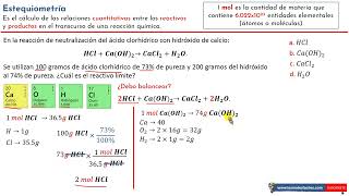 Reactivo Límite  Ejercicio resuelto En la reacción de neutralización del HCl con CaOH2 [upl. by Auqkinahs844]