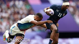 Team USA battles back to tie France in front of huge home crowd in rugby opener  Paris Olympics [upl. by Duwe]