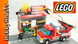 LEGO City Firetruck Stop Motion Build HobbyKidsTV [upl. by Ethelstan]