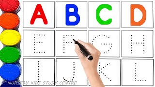 A to Z  Alphabet for kids writing along dotted lines for toddlers  123 numbers counting 1 to 100 [upl. by Heymann]