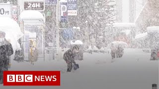 Snow storms bring deadly chaos to Japan  BBC News [upl. by Llenroc349]