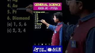 RRB JE General Science PYQs  Coinage metals chemistryquestions   aceonline [upl. by Nork248]