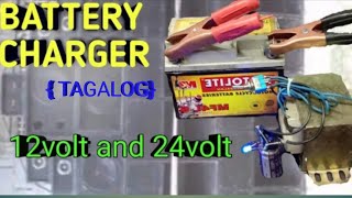 How to make a BATTERY CHARGER with 12volt and 24volt outputtagalog [upl. by Cannell]