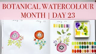 🎉🎉 BOTANICAL Watercolour Month Day 23  Step by Step Tutorial JUL 2024 [upl. by Salchunas]