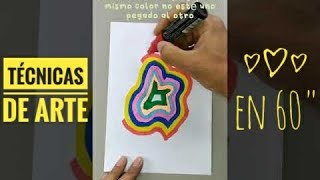 🌈 PINTURA ABSTRACTA Op art 💥 con líneas y movimiento arte óptico genial para niñosas shorts [upl. by Animahs]