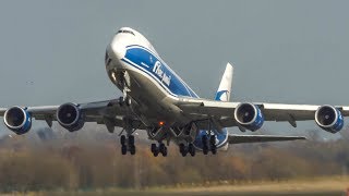 BOEING 747 vs ANTONOV AN124  The BIGGEST CARGO PLANES  LANDING DEPARTURE 4K [upl. by Annoyed660]