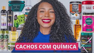 MEUS PRODUTOS FAVORITOS PARA CABELO CACHEADO E CRESPO COM QUÍMICA [upl. by Yanrahs]