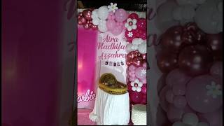 dekorasi aqiqah tema barbie shorts aqiqah ballondecoration birthday barbie short [upl. by Zonda]