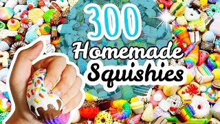 BIGGEST Homemade Squishy Collection EVER memory foam polyfoam makeup sponges and decorated [upl. by Saenihp]