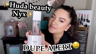 HUDA WATER JELLY PRIMER VS NYX JELLY PRIMER DUPE ALERT SIMPLEE GRACE 2020 [upl. by Oicul674]