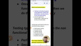 What is NonFunctional Testing  1 minute  Software Testing Shorts 13  softwareqa [upl. by Oileduab902]