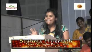 Sushma Hiremath Karnataka State NEET Rank  66 All India NEET Rank  2707 shares her opinion [upl. by Maighdiln617]