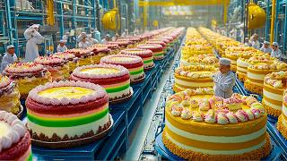 How Millions of Cakes Are Made in a Factory  Automatic Cakes Factory Process [upl. by Jasmina]