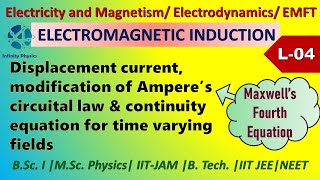 L 4  Displacement current modification of Amperes circuital law and equation of continuity [upl. by Ariait]