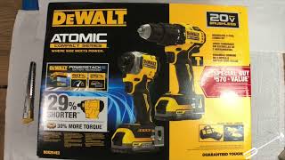 Dewalt DCK254E2 Atomic Combo DCF850 Impact Driver and DCD709 Hammer Drill Unboxing [upl. by Florio]