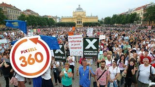 360 VIDEO Over 20000 Protesters Demand Educational Reform in Croatia [upl. by Aronek]