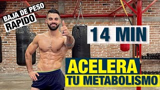 Cardio HIIT Acelera Tu Metabolismo 14 MIN Rutina En Casa Para Bajar de Peso RAPIDO [upl. by Ralfston245]