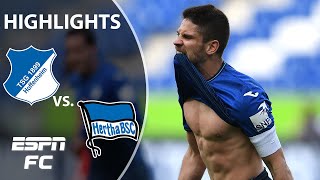 Andrej Kramaric scores winner for Hoffenheim vs Hertha Berlin  Bundesliga Highlights  ESPN FC [upl. by Hsemin]