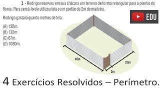 Exercícios de Perímetro  SARESP 6º e 7º anos [upl. by Tenom114]