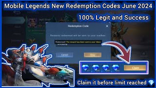 No Limit Mobile Legends Redeem Codes June 19 2024  MLBB Redeem Codes upcoming ml June 20 2024💎 [upl. by Fredie]