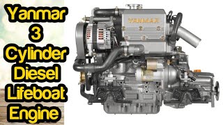 Boat Diesel Engine  Yanmar Lifeboat Engine  Yanmar 3 cylinders Marine Diesel Inboard Engine [upl. by Andra]