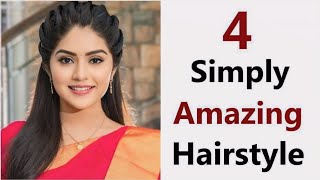 4 Simply Amazing Hairstyle  Easy hairstyle  new hairstyle  hairstyle for saree [upl. by Heydon]